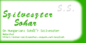 szilveszter sohar business card